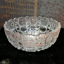 Салатник хрустальный СССР, диаметр 21 см, высота 7 см, винтаж СССР. Картинка 1